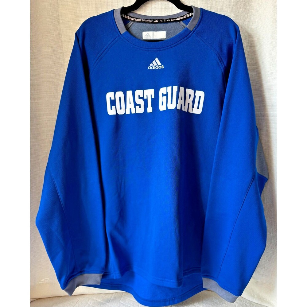Adidas US Coast Guard Dugout Fleece Top Men XL Blue NWT $60 Military 362FA